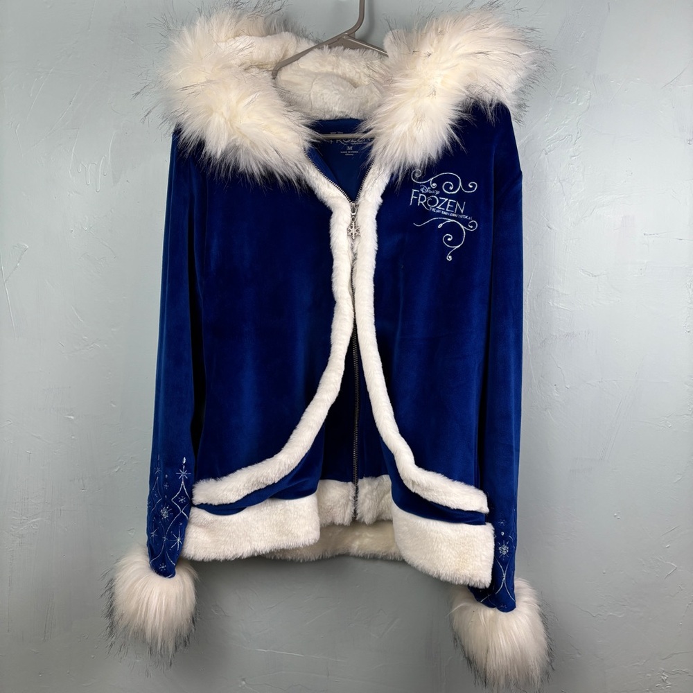 Disney Frozen the Musical Blue and White Faux Fur Trimmed Jacket